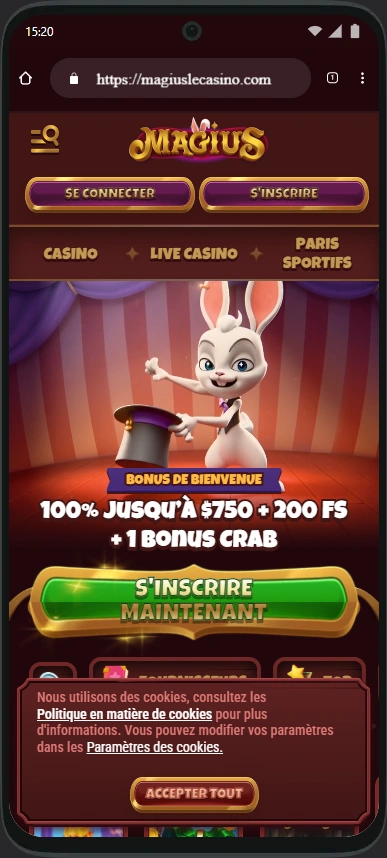 Magius Casino sur mobile